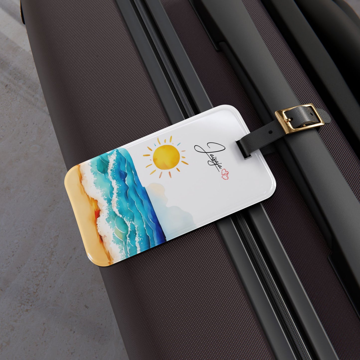 Beach with Sun and Waves - Luggage Tag