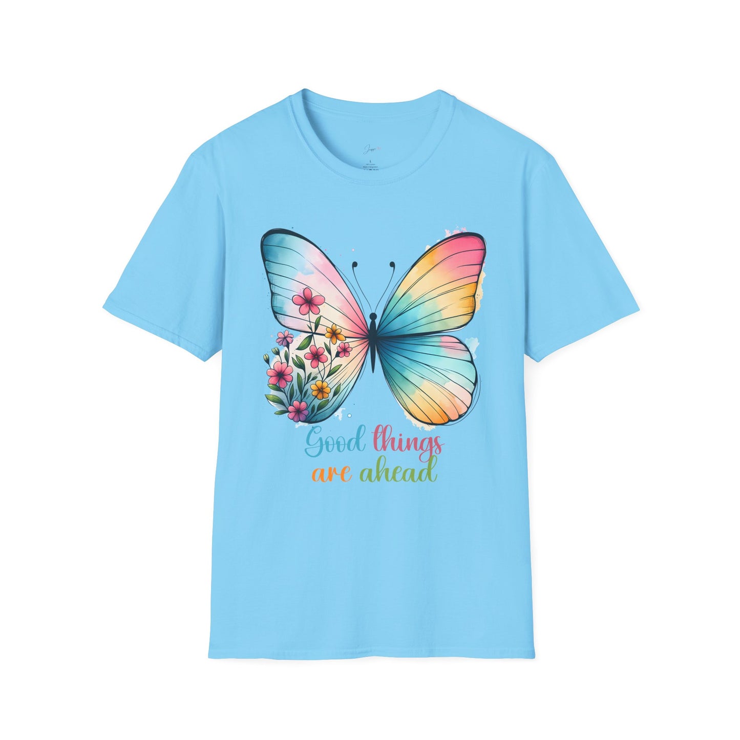 Good Things Are Ahead Butterfly T-Shirt | Unisex Softstyle Tee | Spring & Summer Vibes
