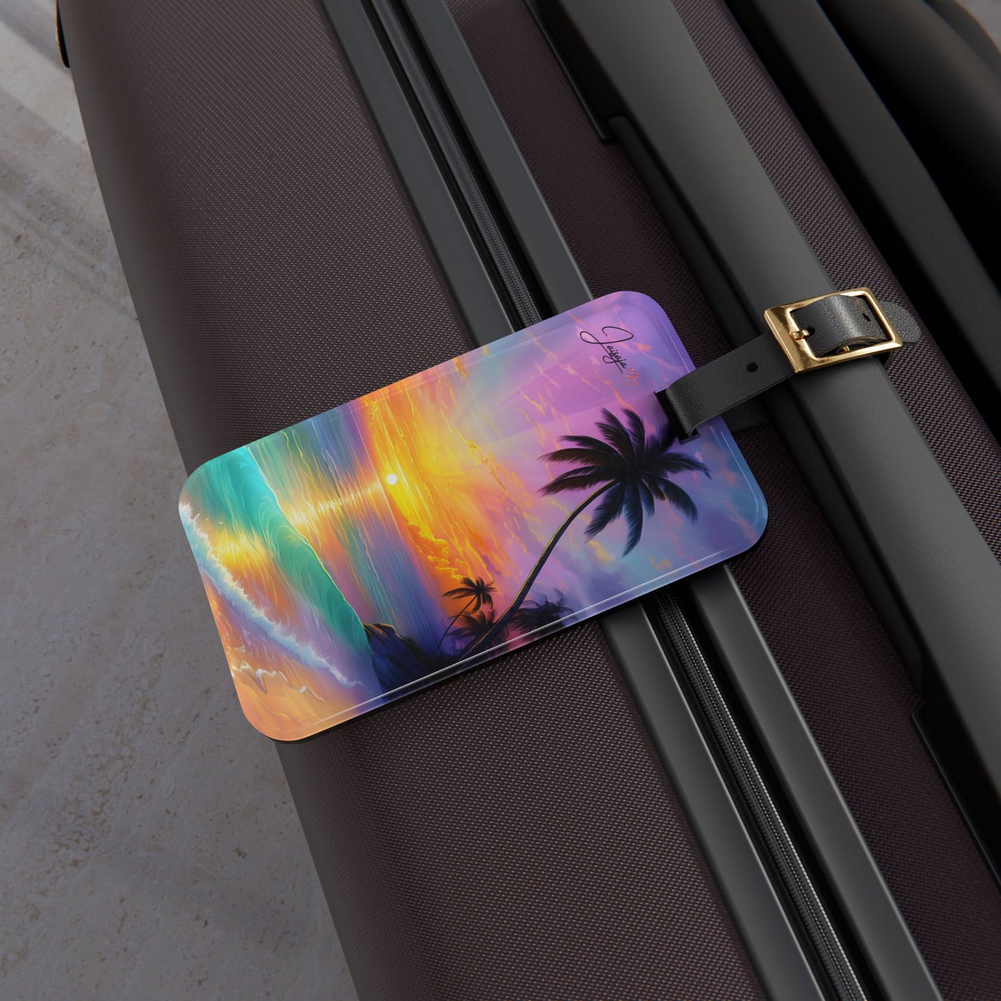 Couché de Soleil Tropical - Étiquette Valise