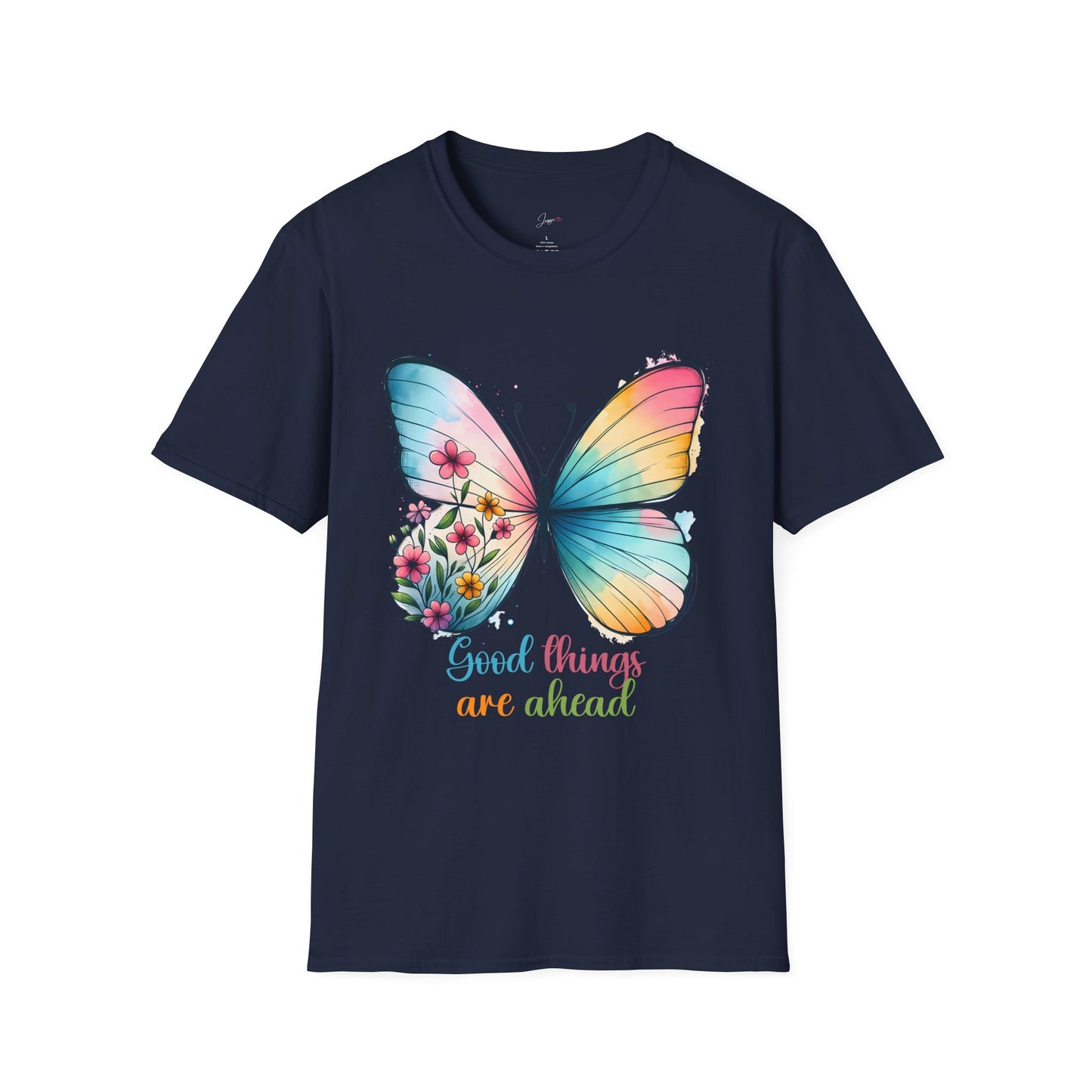 Good Things Are Ahead Butterfly T-Shirt | Unisex Softstyle Tee | Spring & Summer Vibes
