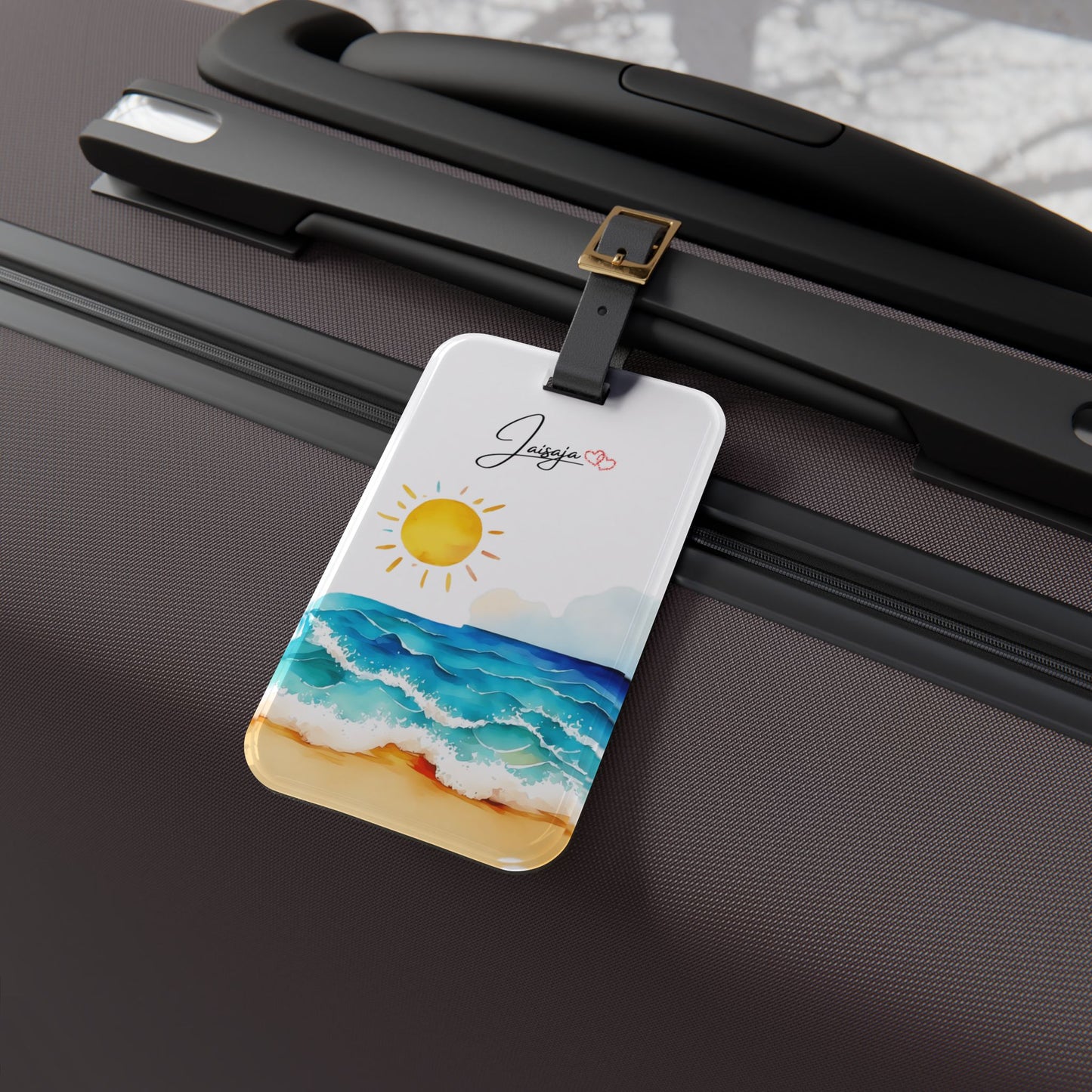 Beach with Sun and Waves - Luggage Tag