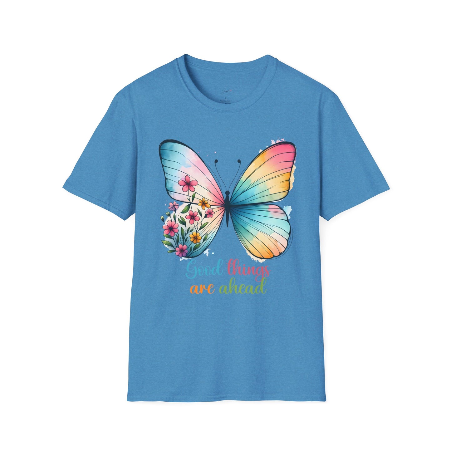Good Things Are Ahead Butterfly T-Shirt | Unisex Softstyle Tee | Spring & Summer Vibes