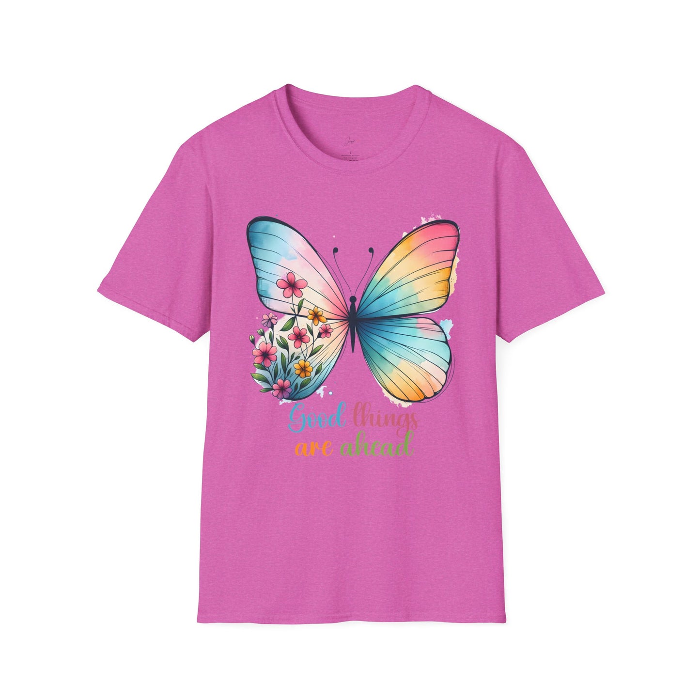 Good Things Are Ahead Butterfly T-Shirt | Unisex Softstyle Tee | Spring & Summer Vibes