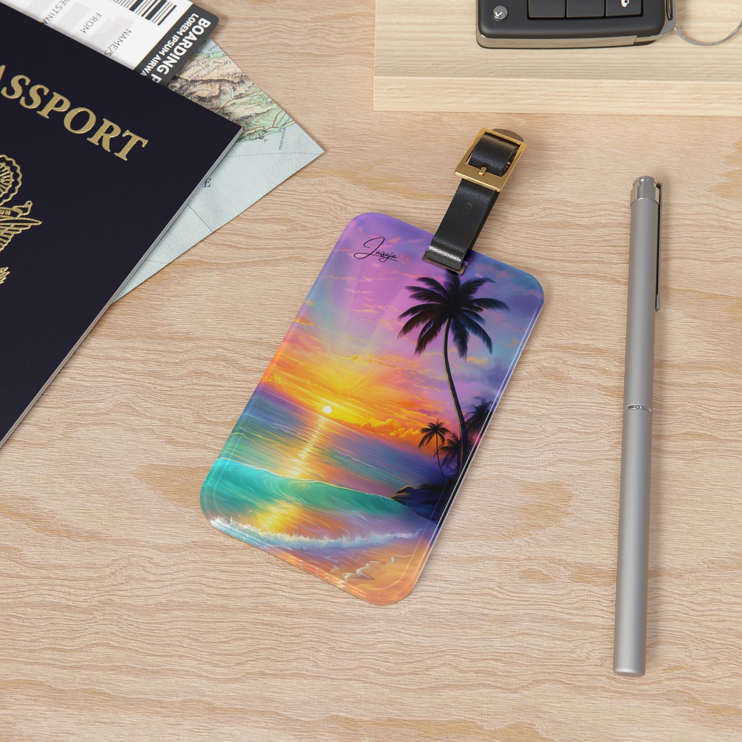 Couché de Soleil Tropical - Étiquette Valise