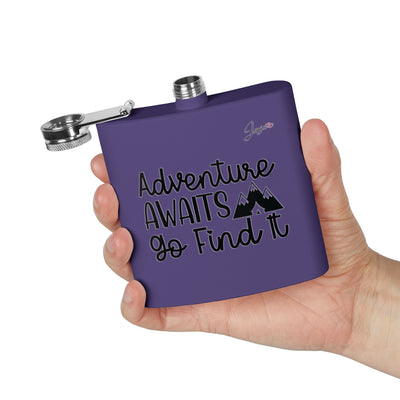Adventure Awaits Go Find It - 6 oz Flask
