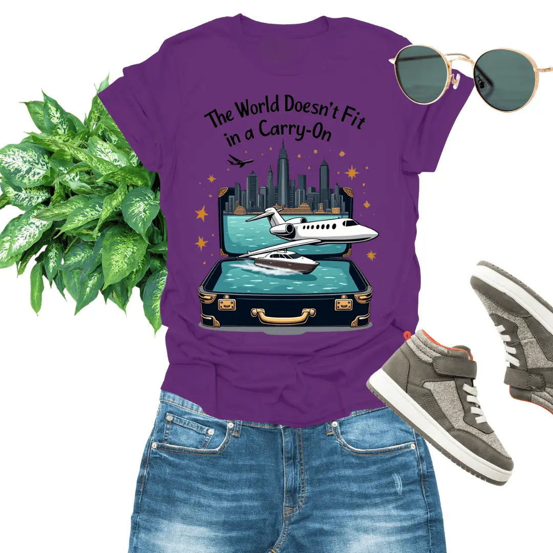 Comfortable T-Shirt mens - The World Doesn't Fit In A Carry-On