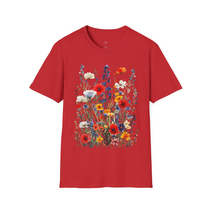 Floral Garden Unisex Softstyle T-Shirt - Comfortable Nature-Inspired Apparel