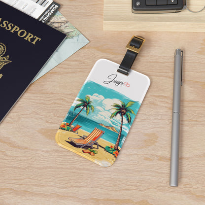 Paradis Tropical - Étiquette Valise