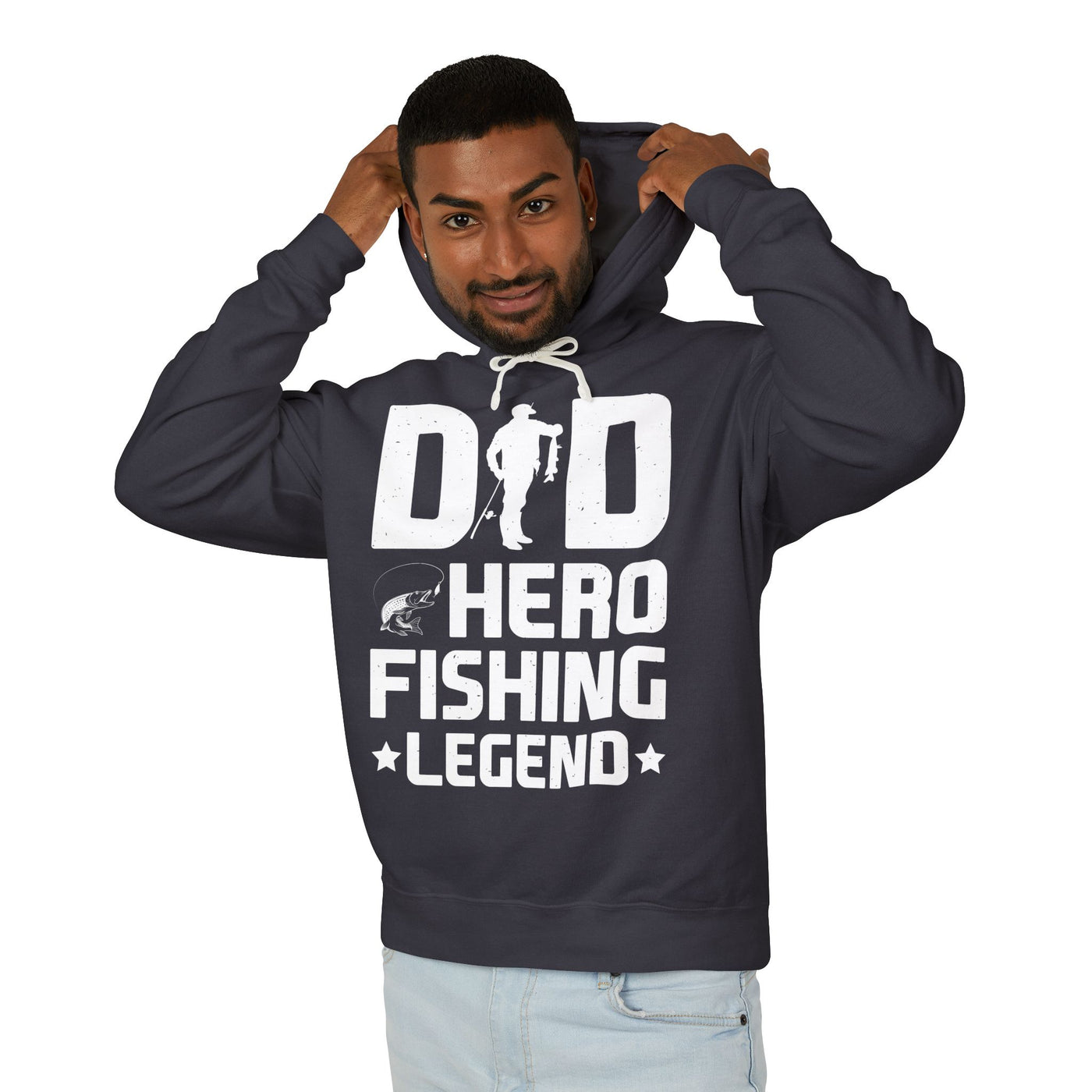 Dad Hero Fishing Legend Black