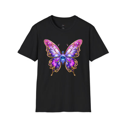 Colorful Butterfly Graphic Unisex T-Shirt – Softstyle Tee for Nature Lovers