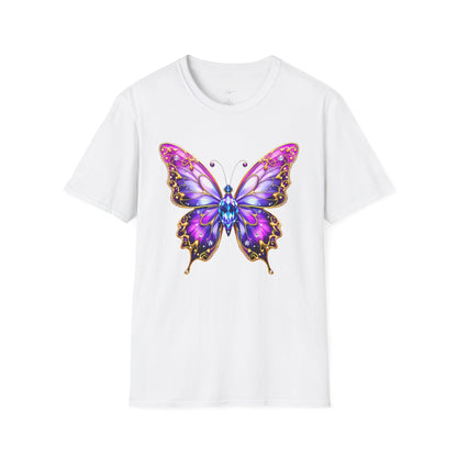 Colorful Butterfly Graphic Unisex T-Shirt – Softstyle Tee for Nature Lovers
