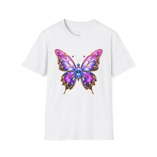 Colorful Butterfly Graphic Unisex T-Shirt – Softstyle Tee for Nature Lovers
