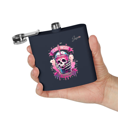 Navy Stainless Steel Flask, 6oz