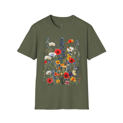 Floral Garden Unisex Softstyle T-Shirt - Comfortable Nature-Inspired Apparel