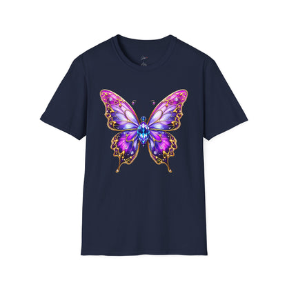 Colorful Butterfly Graphic Unisex T-Shirt – Softstyle Tee for Nature Lovers