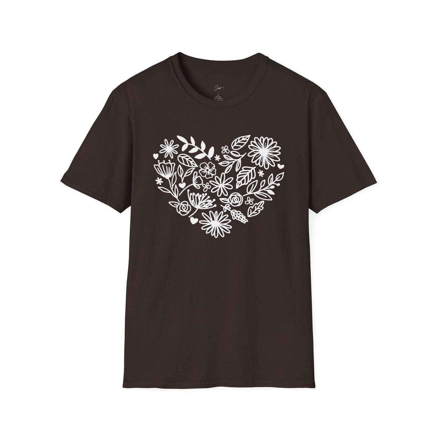 Floral Heart Unisex Softstyle T-Shirt - Perfect for Nature Lovers & Gift Giving - Jaisaja