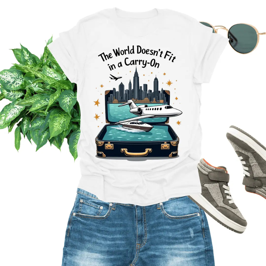  Comfortable T-Shirt mens - The World Doesn't Fit In A Carry-On