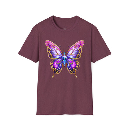 Colorful Butterfly Graphic Unisex T-Shirt – Softstyle Tee for Nature Lovers