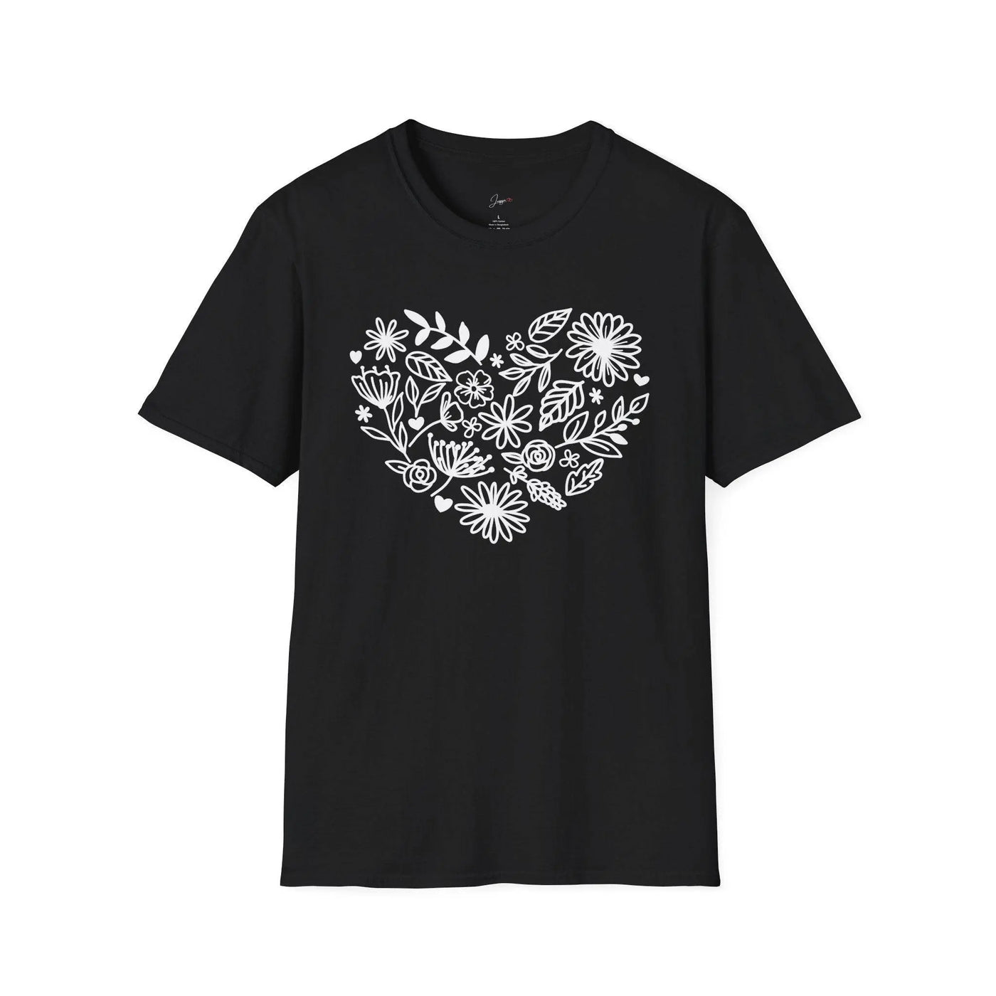 Floral Heart Unisex Softstyle T-Shirt - Perfect for Nature Lovers & Gift Giving - Jaisaja
