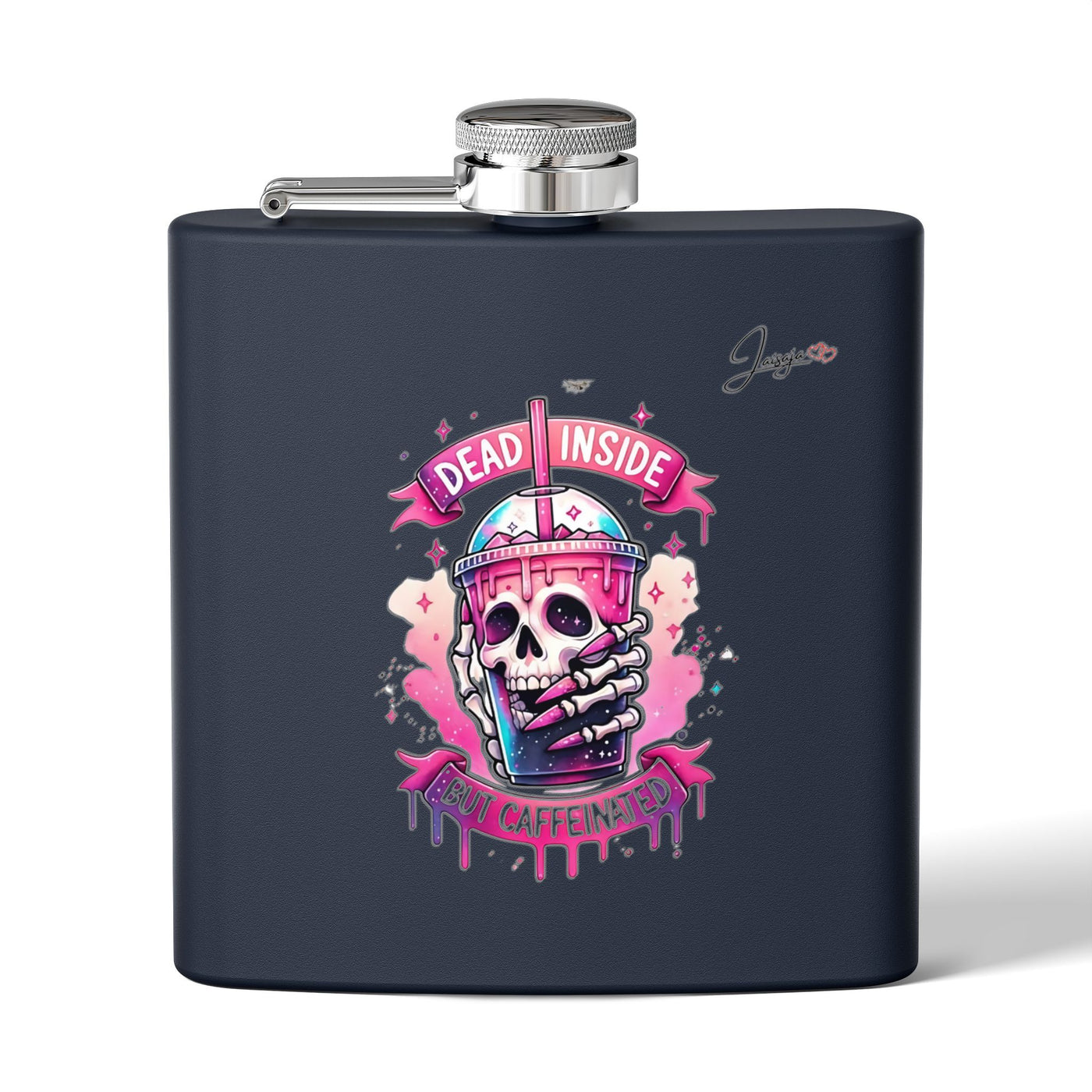 Navy Stainless Steel Flask, 6oz
