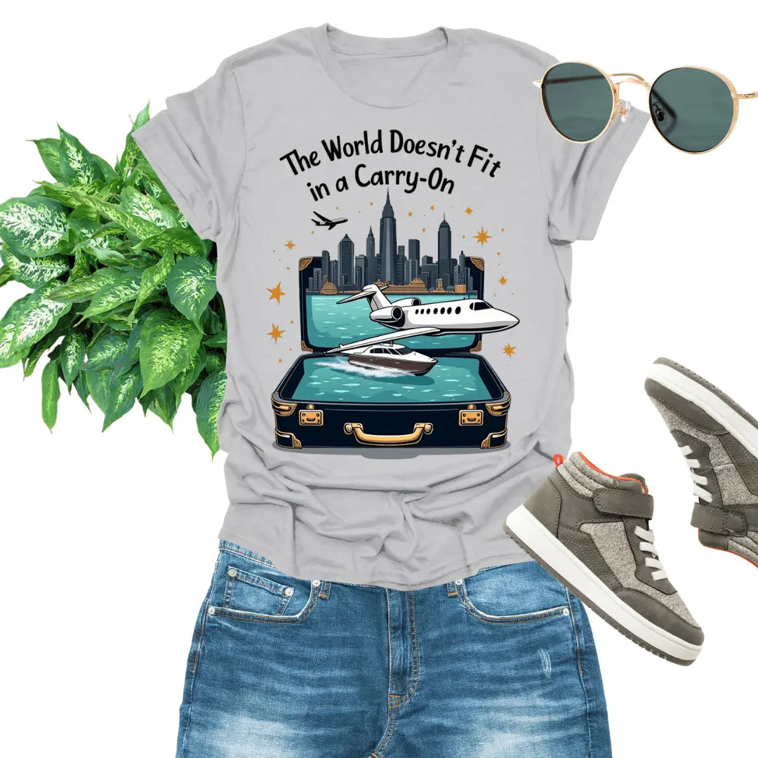  Comfortable T-Shirt mens - The World Doesn't Fit In A Carry-On