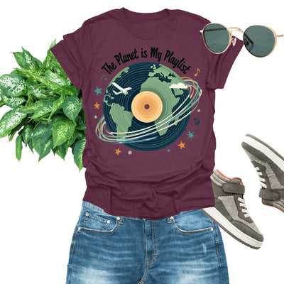 The Planet Is My Playlist T-Shirt | Music & Earth Love