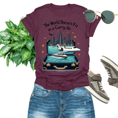  Comfortable T-Shirt mens - The World Doesn't Fit In A Carry-On