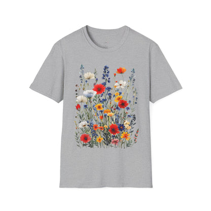 Floral Garden Unisex Softstyle T-Shirt - Comfortable Nature-Inspired Apparel