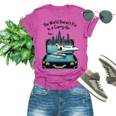  Comfortable T-Shirt mens - The World Doesn't Fit In A Carry-On
