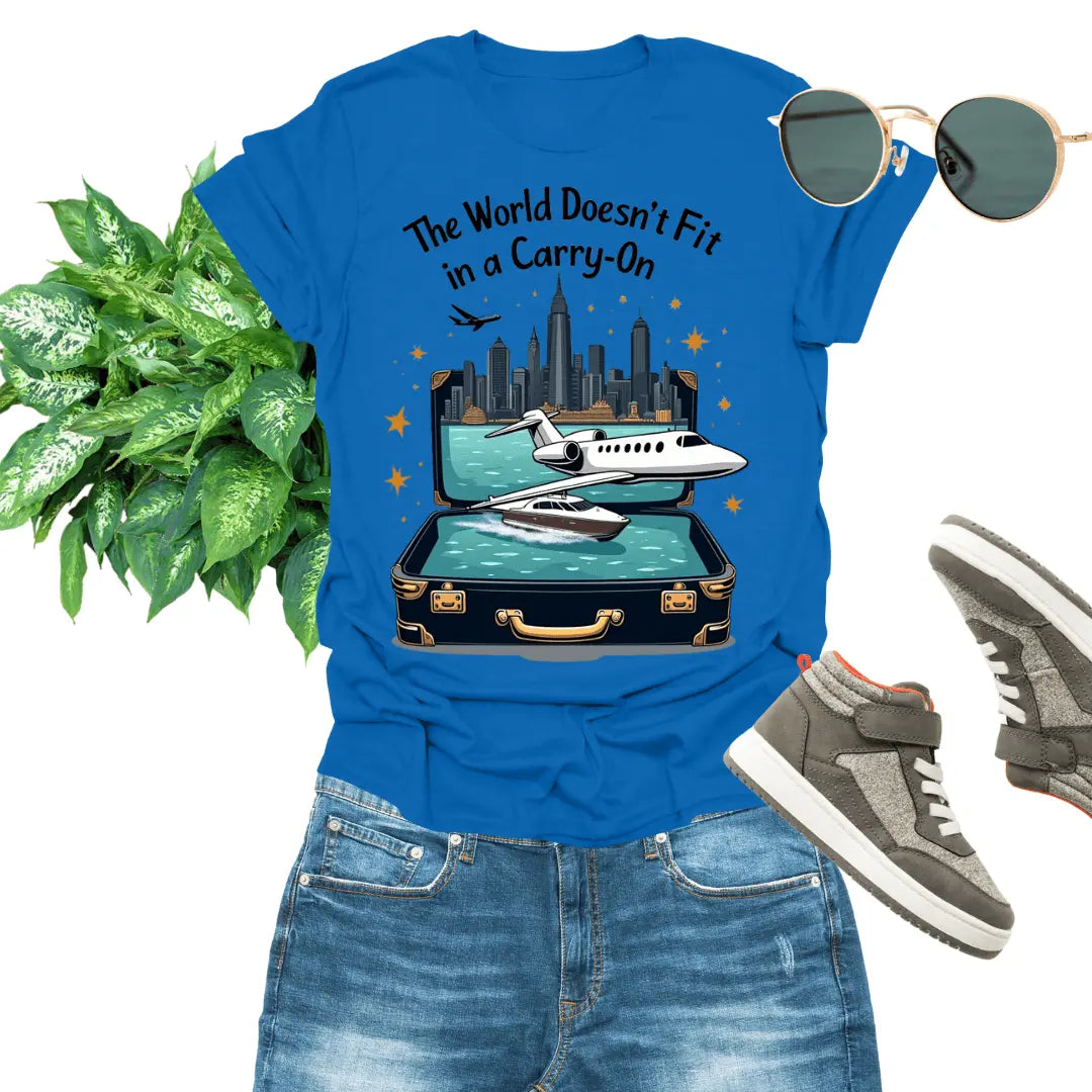  Comfortable T-Shirt mens - The World Doesn't Fit In A Carry-On