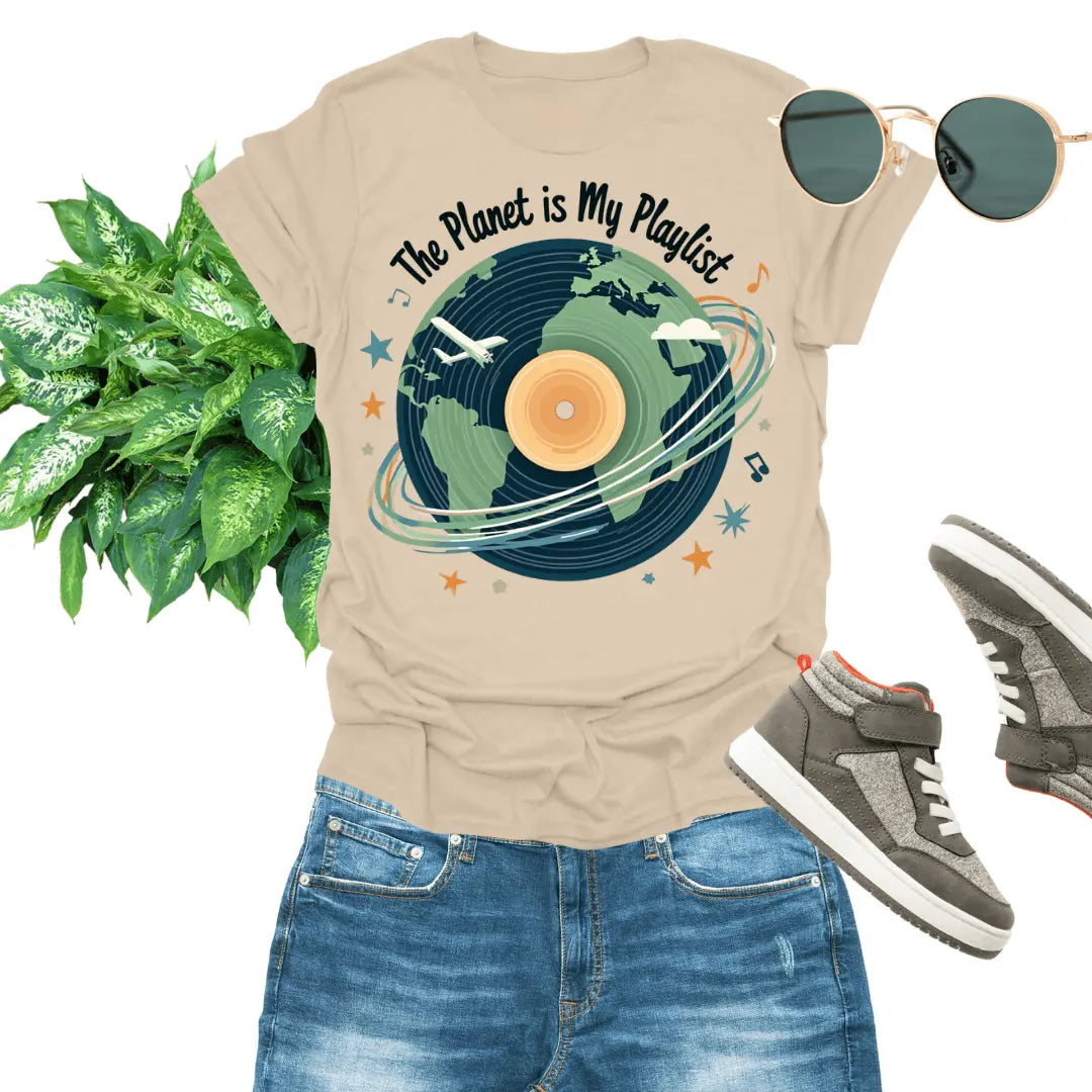 The Planet Is My Playlist T-Shirt | Music & Earth Love