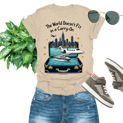  Comfortable T-Shirt mens - The World Doesn't Fit In A Carry-On
