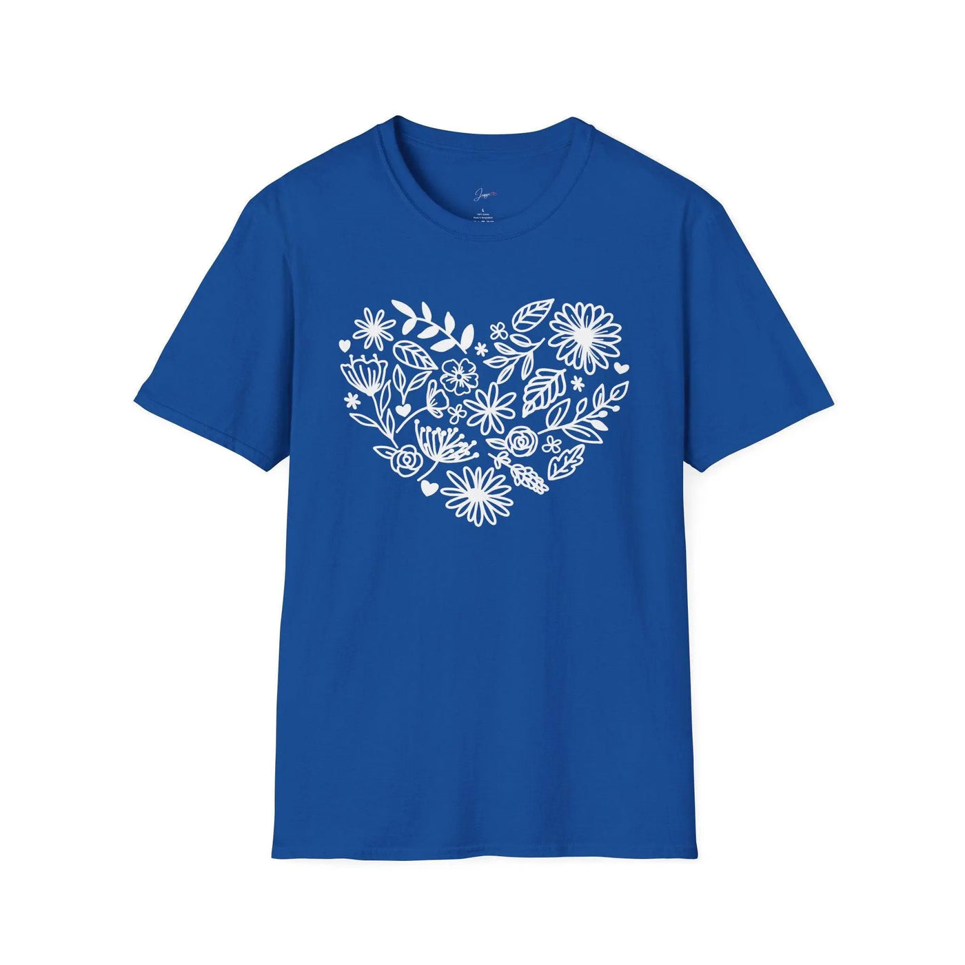 Floral Heart Unisex Softstyle T-Shirt - Perfect for Nature Lovers & Gift Giving - Jaisaja