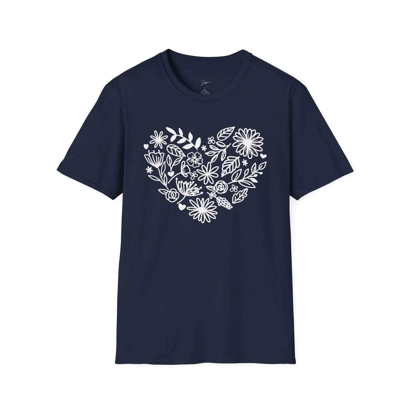 Floral Heart Unisex Softstyle T-Shirt - Perfect for Nature Lovers & Gift Giving - Jaisaja