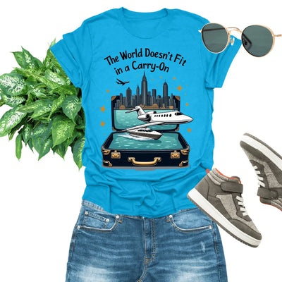  Comfortable T-Shirt mens - The World Doesn't Fit In A Carry-On