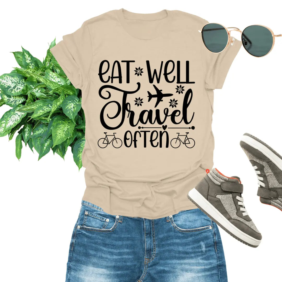 Eat Well Travel Often Tee - Unisex Softstyle T-Shirt