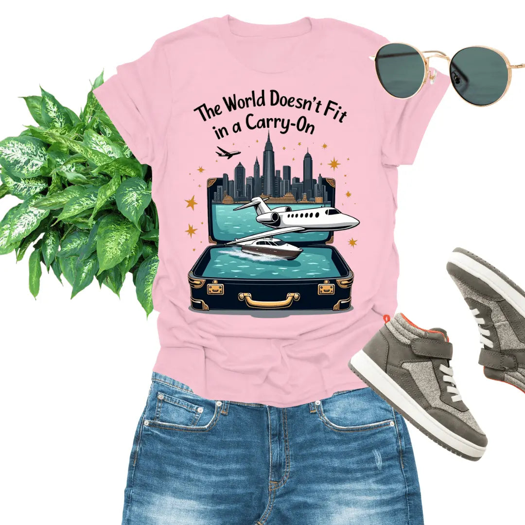  Comfortable T-Shirt mens - The World Doesn't Fit In A Carry-On