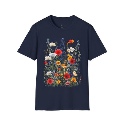 Floral Garden Unisex Softstyle T-Shirt - Comfortable Nature-Inspired Apparel